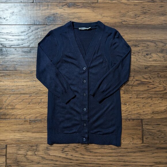 Ricki's cardigan button up V neck navy blue size XS - Picture 1 of 13